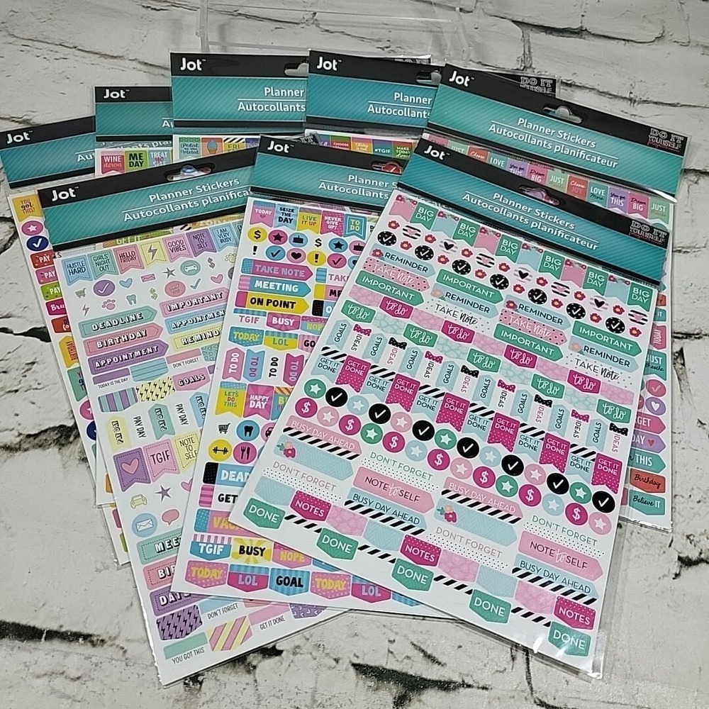 Jot Planner Stickers Lot of 8 Packages New Assorted